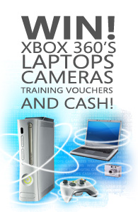 WIN! XBOX 360's LAPTOP CAMERAS TRAINING VOUCHERS AND CASH!